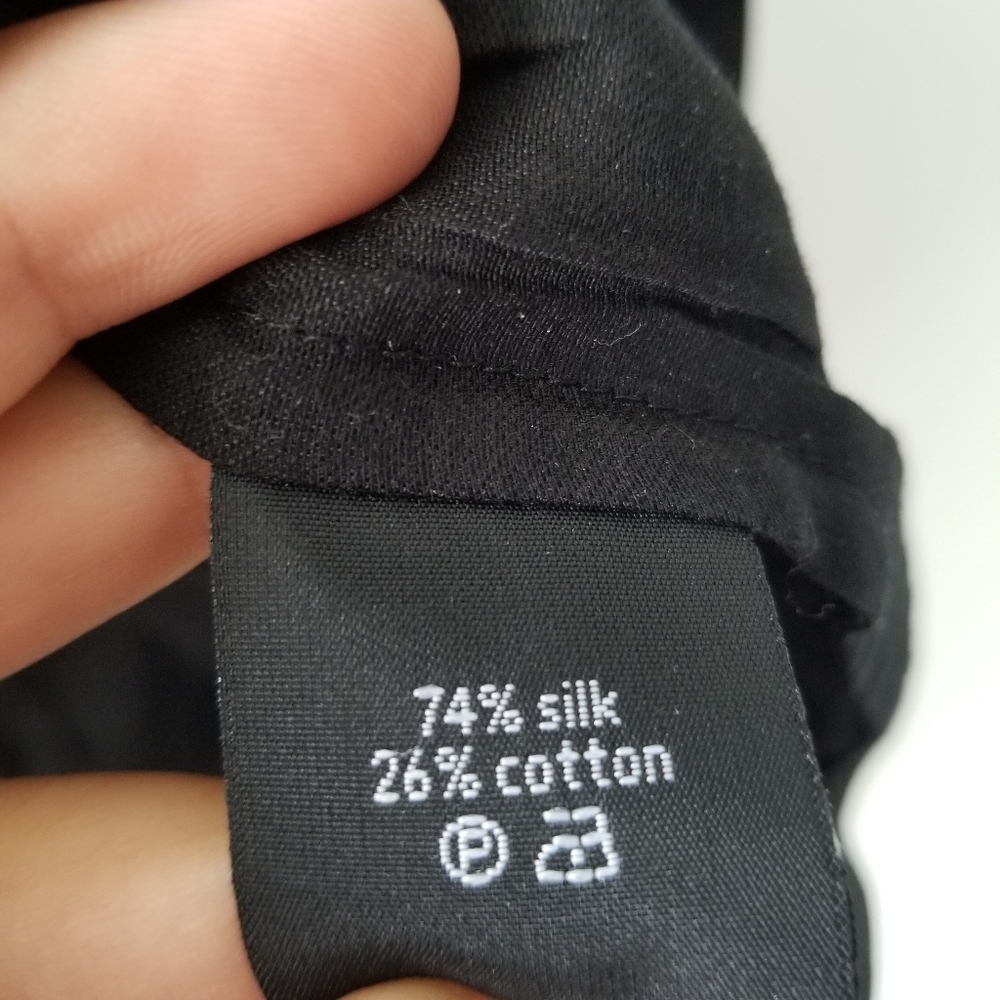 Raoul Silk Black Peplum Sleeveless Top 2 - Picture 5 of 6